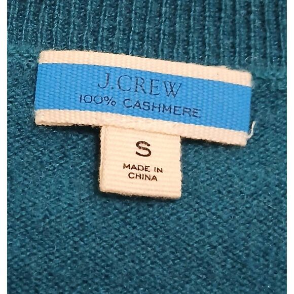 J crew womens small good cashmere standard teal blue sweater 100% cashmere - Picture 3 of 7